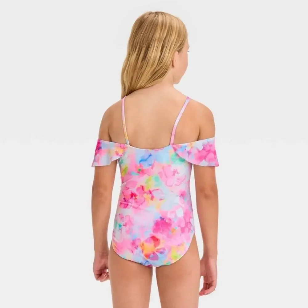 Girls Cat & Jack Flower Daydream One Piece Swimsuit, Size 6/7